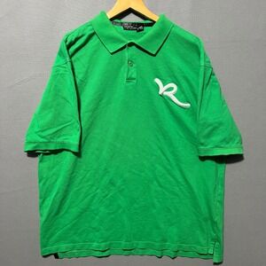 Rocawear Mens XL Green Short Sleeve Polo Shirt Embroidered Logo Y2K Streetwear